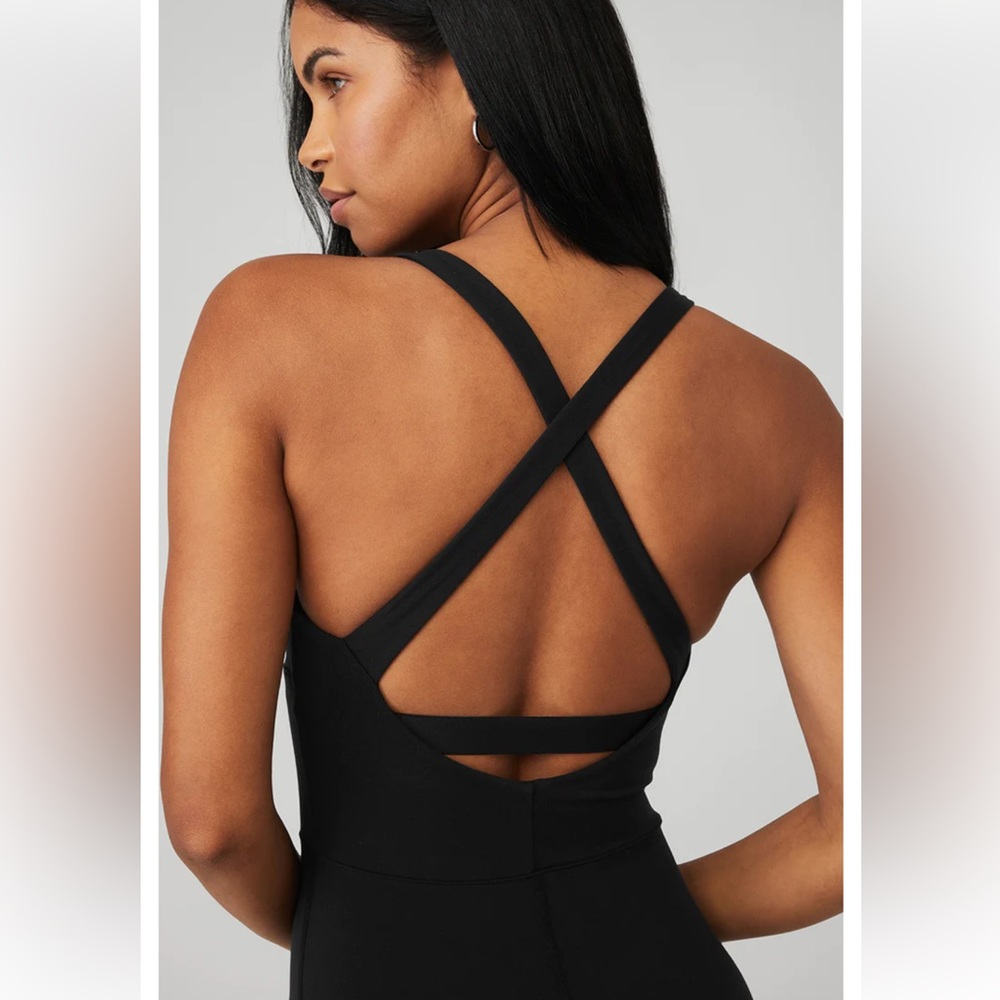ALO Yoga Airbrush Physique Onesie Black Jumpsuit Bodysuit - Picture 4 of 16
